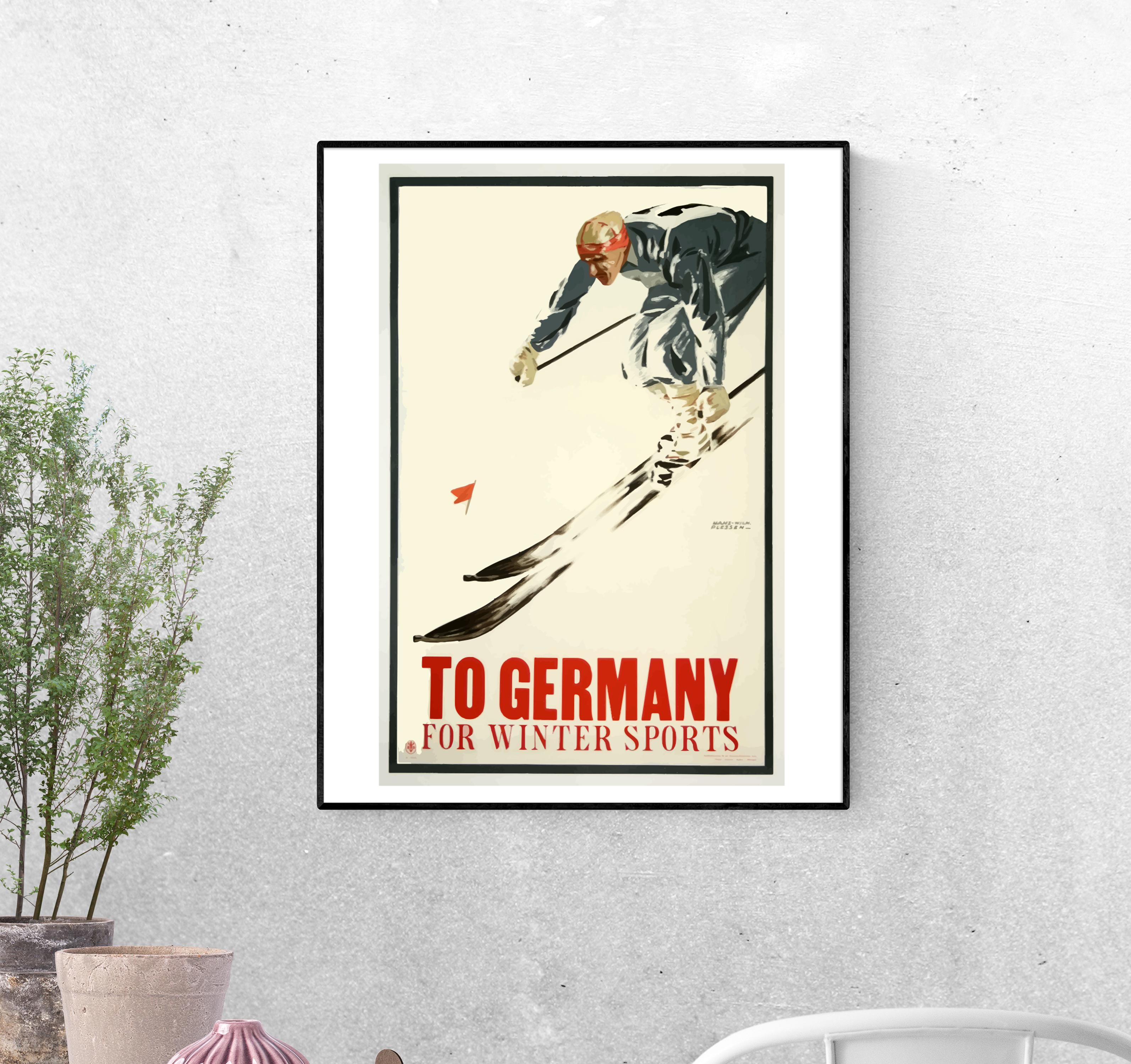 Тревел-постер На лыжи в Германию формат А-1