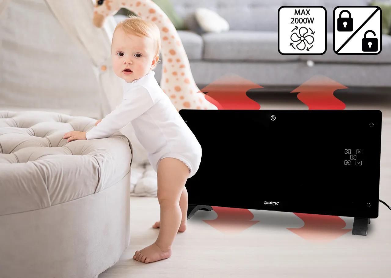 Обігрівач скляний конвекційний Maltec Eco з термостатом та пультом 2000 Вт (CH7000) - фото 12