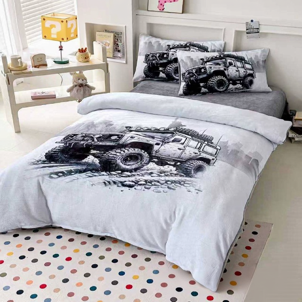 Комплект дитячої постільної білизни велюр полуторний 50x70 см Білий