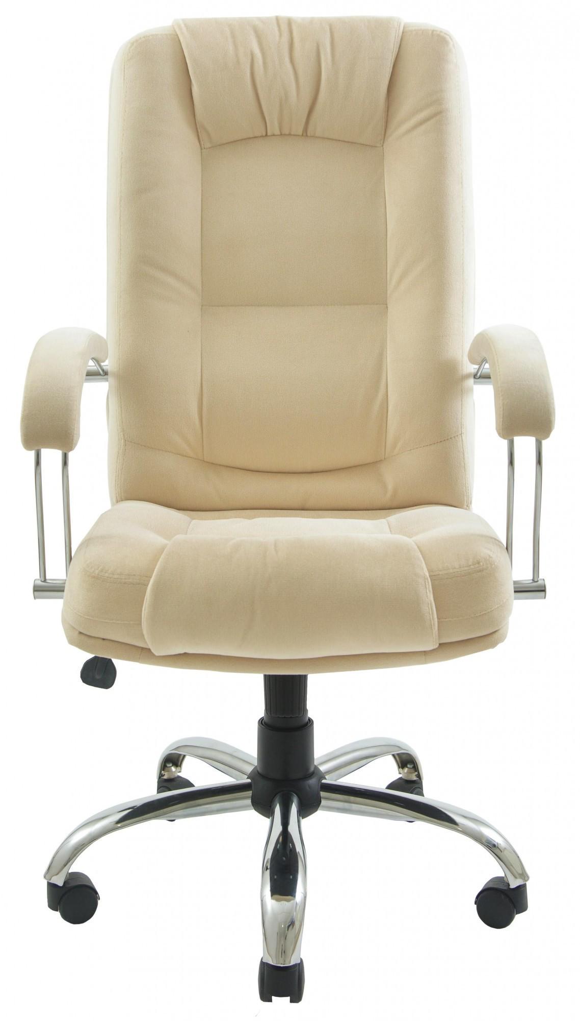 Крісло офісне комп'ютерне Alberto Велюр Хром М1 Tilt Бежевий - фото 2
