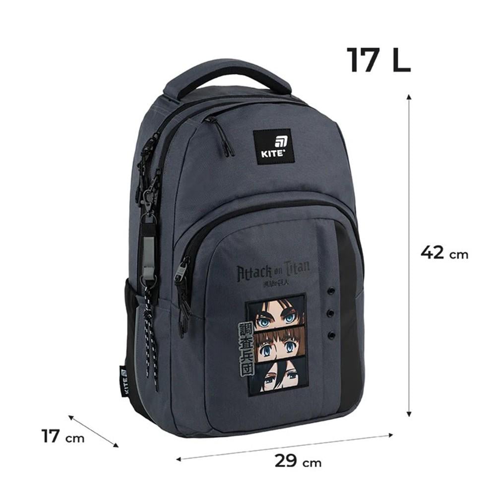 Школьный рюкзак KITE Education teens Attack on Titan 17 л (AT25-2578M) - фото 4 Школьный рюкзак KITE Education teens Attack on Titan 17 л (AT25-2578M) - фото 4