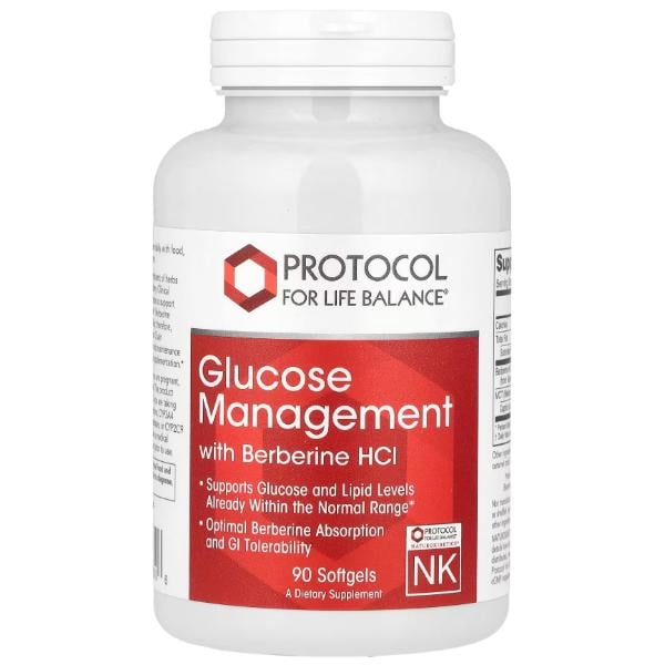 Натуральный комплекс для профилактики диабета Protocol for Life Balance Glucose Management with Berberine HCl 90 Softgels (23712875)