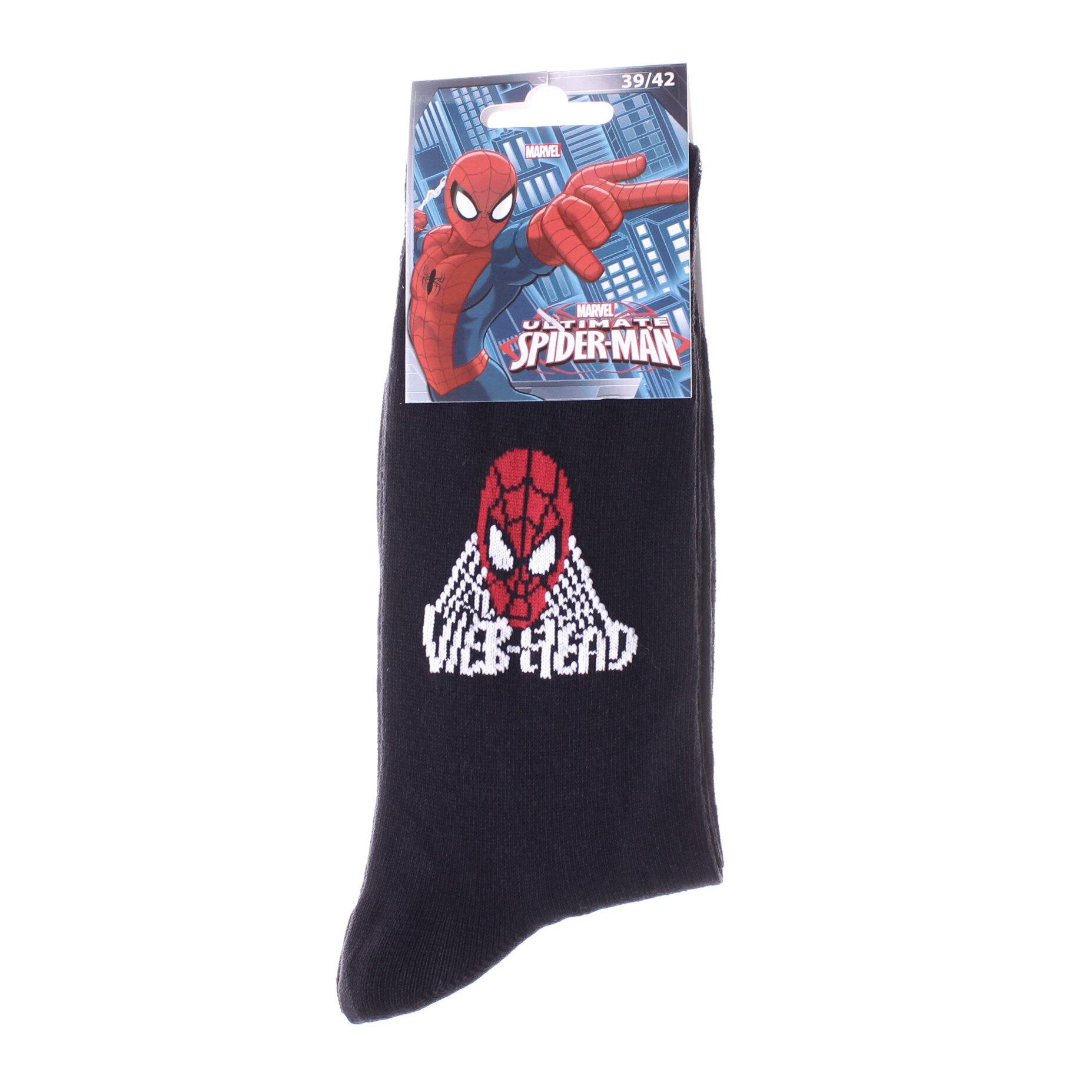 Шкарпетки Marvel Spider-Man Web Head 1 пара р. 43-46 Black (93152362-6) - фото 2