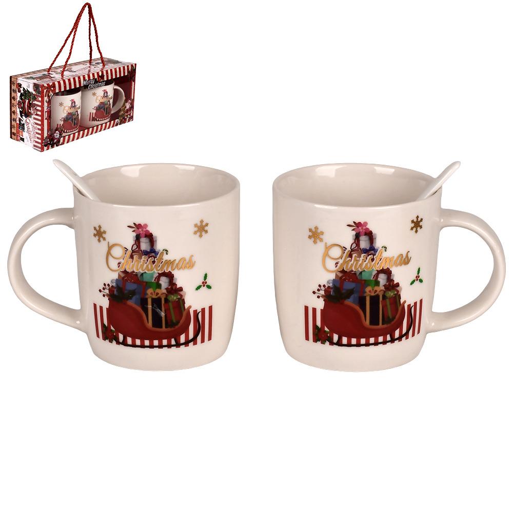 Чайный набор новогодний R34135 Merry Christmas 4 пр. 380 мл 2 чашки с ложками