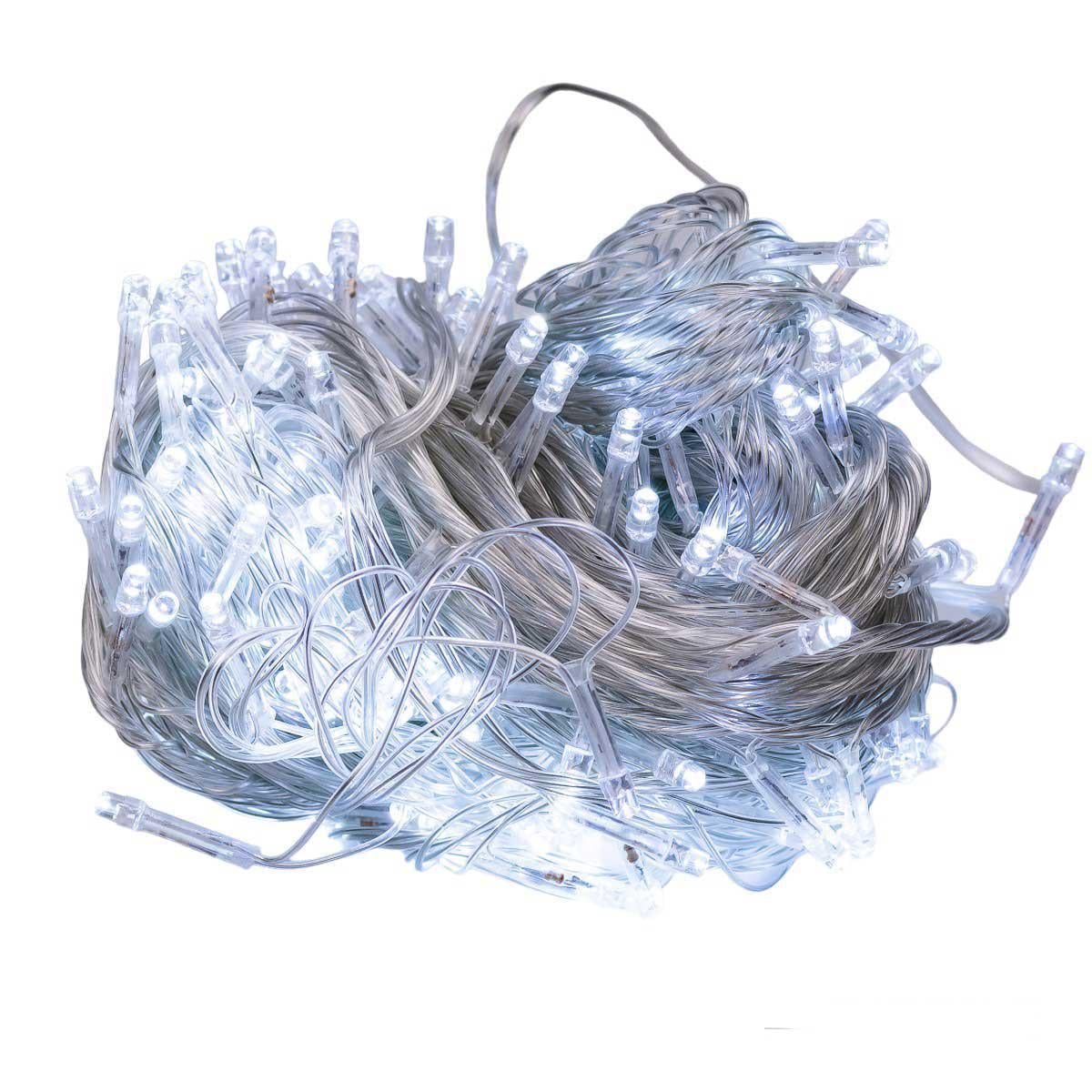 Гірлянда нитка GarlandoPro W400LEDW від мережі 400 LED прозора 18 м Білий (100-107-W400LEDW)