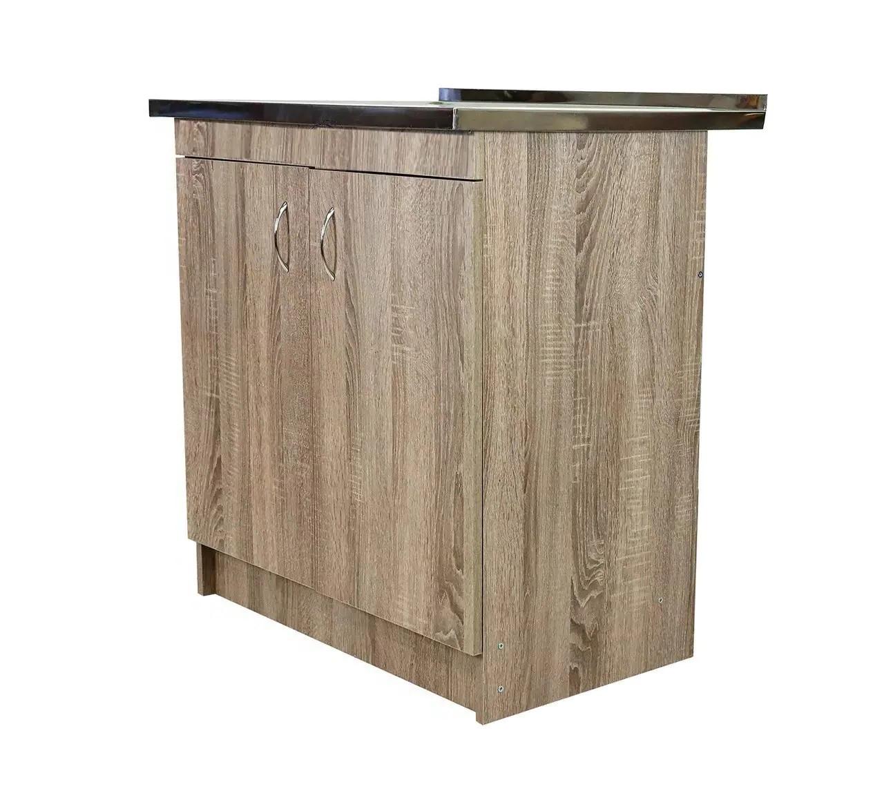 Тумба для кухни с мойкой 80х60 0,6 мм правая чаша смеситель и сифон Трюфель - фото 8