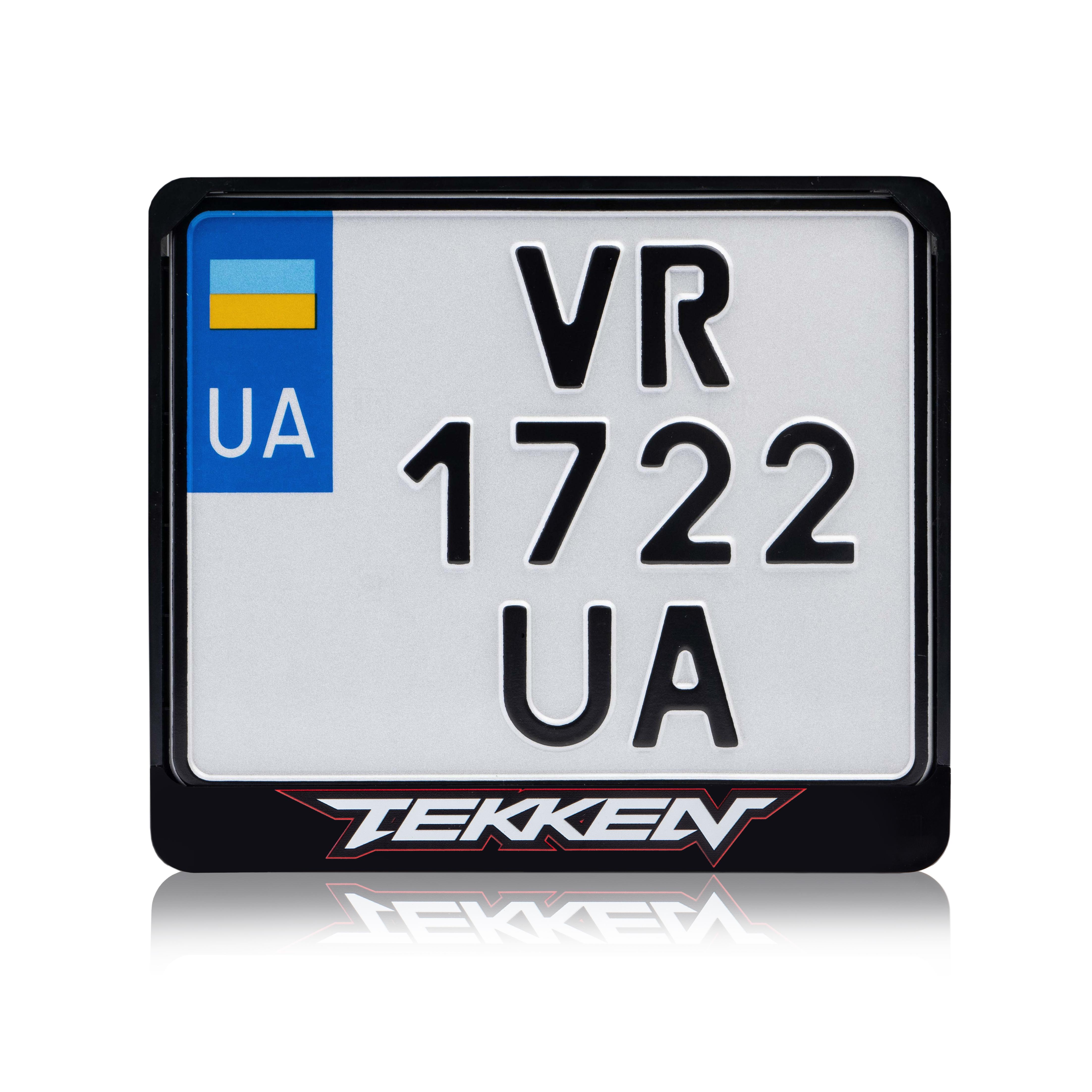 Рамка для мотоциклетного номера "Tekken" 174х220 мм Черный /Белый/Красный (VH-ABS1722TK2WRL)