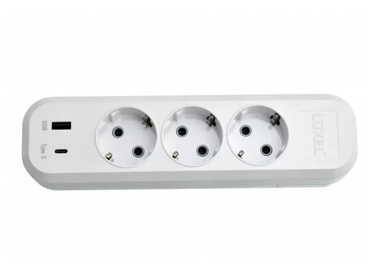 Колодка Luxel USB Type-C 3 розетки с заземлением (7161)