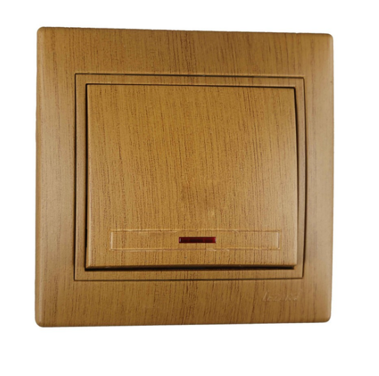 Выключатель одинарный Lezard Mira с подсветкой Дуб классический матовый (26038105)