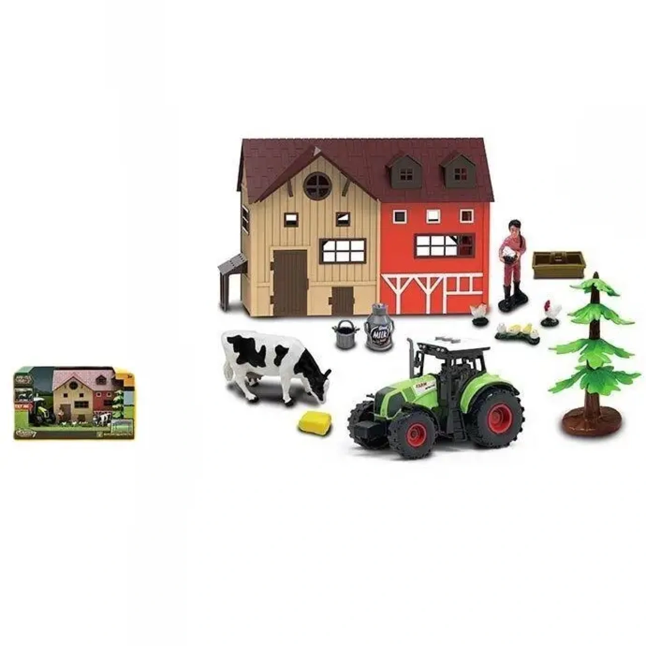 Игрушечная ферматрактор с инерционным механизмом животного/забора и светозвуковые фигурки (550-16K )