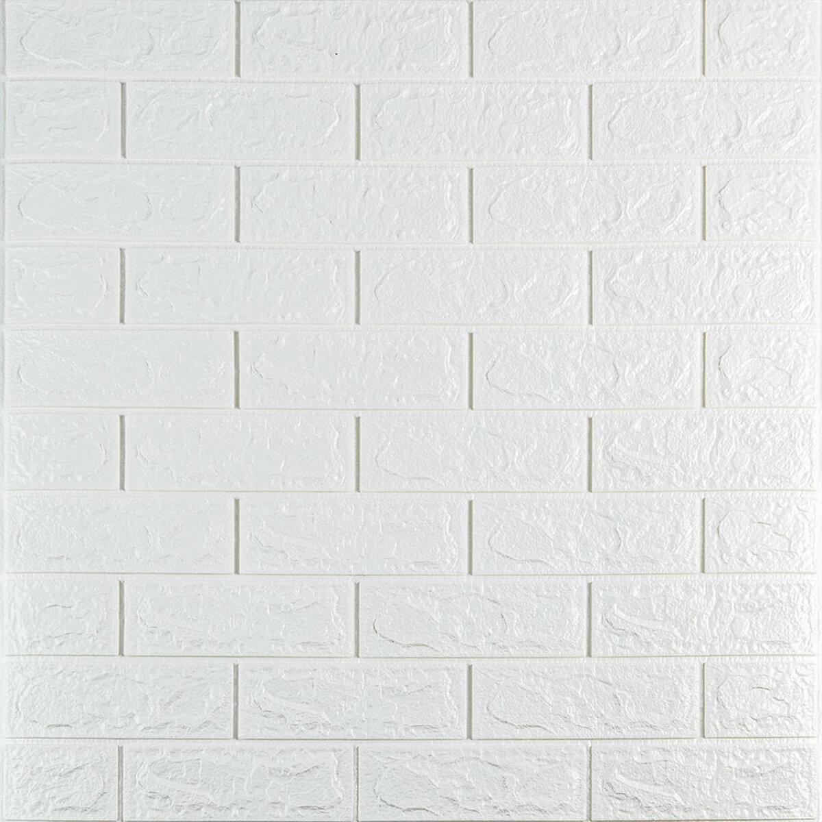 3D-панель самоклеющаяся под кирпич 700х770х5 мм Белый (SW-00000029)