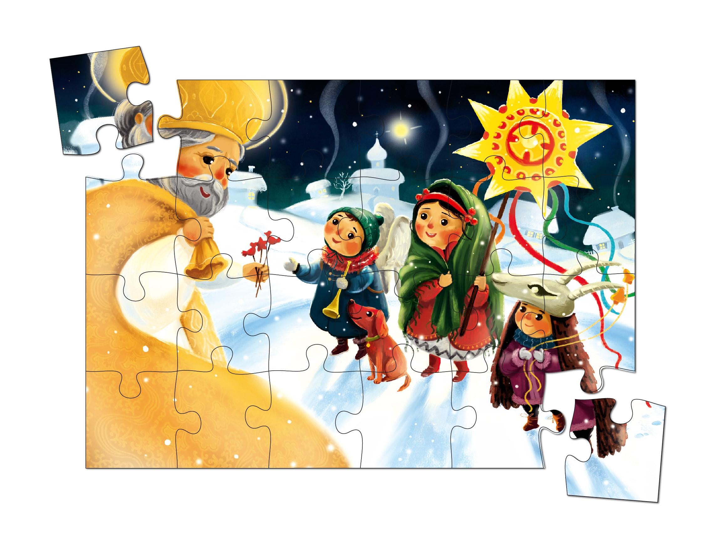 Пазл дерев'яний Святий Миколай в рамці на 24 елементи