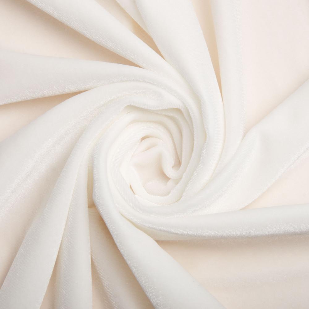 Ткань костюмная бархатная стрейчевая 300 гр/м2 Молоко (25358)