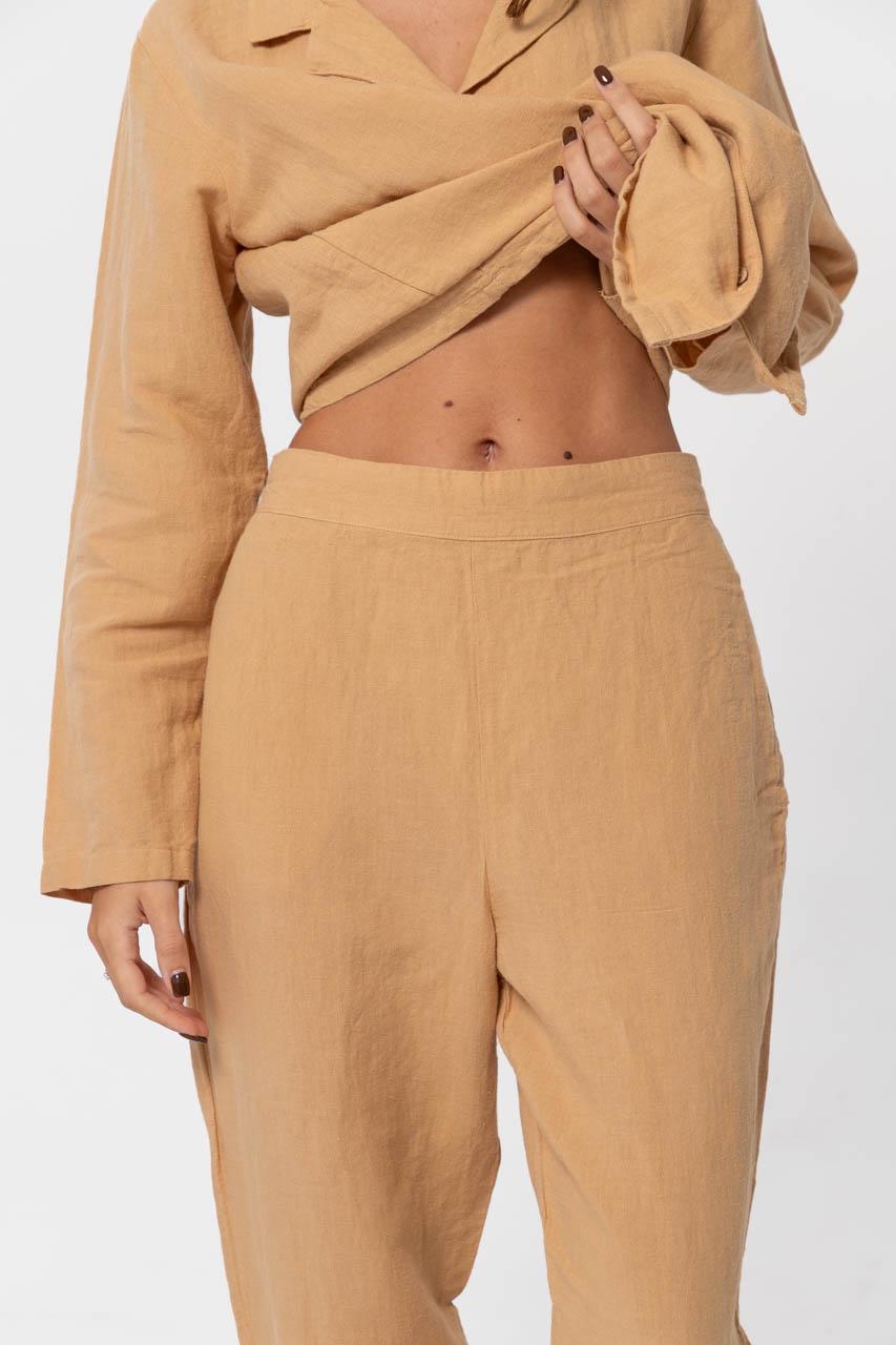 Штаны женские домашние Lotus Home Bruma из льна S Горчичный (26843117) - фото 4 Штаны женские домашние Lotus Home Bruma из льна S Горчичный (26843117) - фото 4