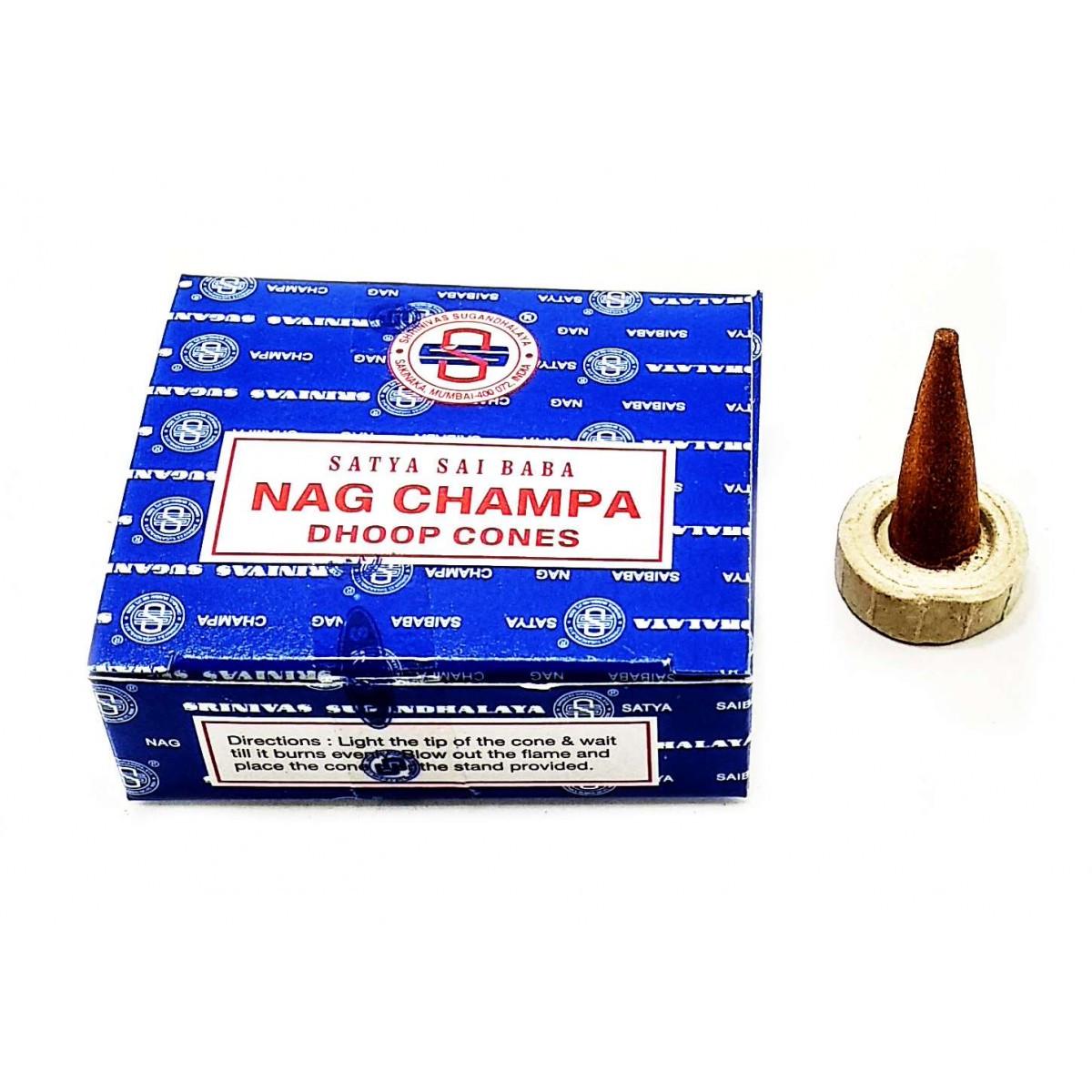 Конусы благовония Satya Nag Сhampa Dhoop Cones 12 шт. (К32493)