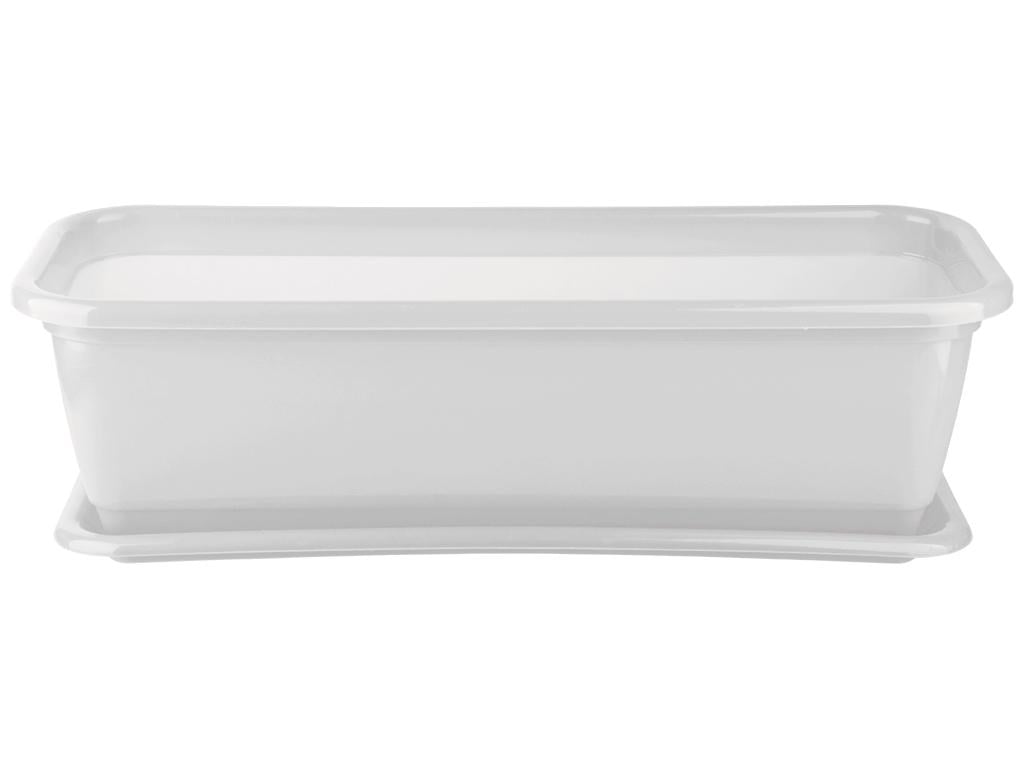Цветочный горшок с подставкой №0 470x190 мм Белый (MCS-13182-1)