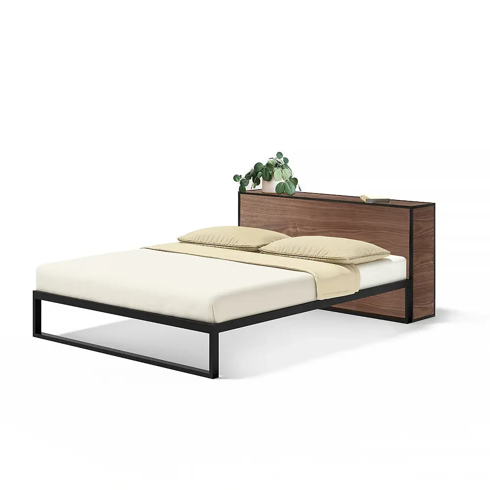 Кровать двухспальная Loft NS-791 низкая с изголовьем-полкой (3075773200)