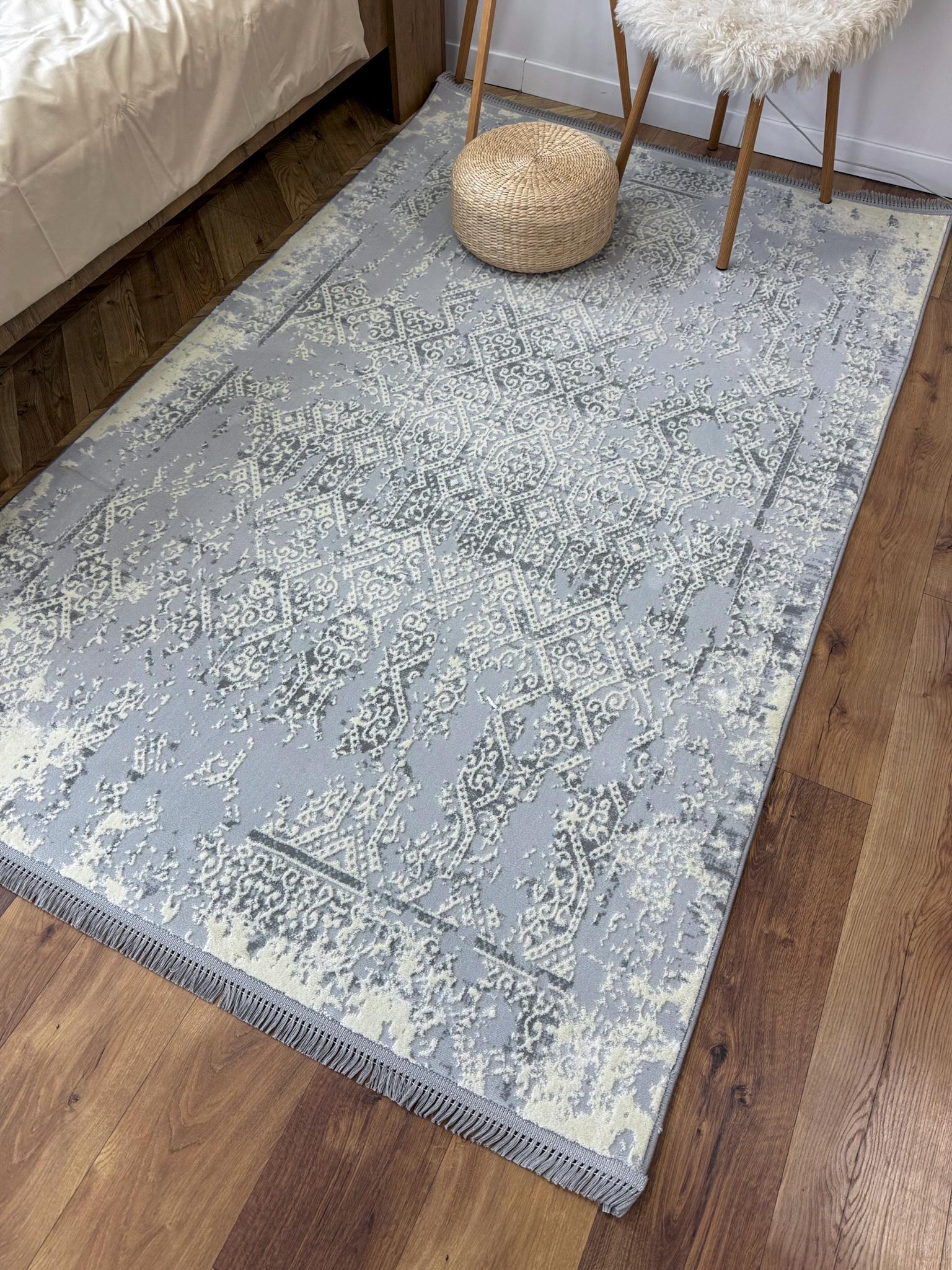 Ковер прямоугольный Винтажный 100х200 см Серый Ковер прямоугольный Винтажный 100х200 см Серый