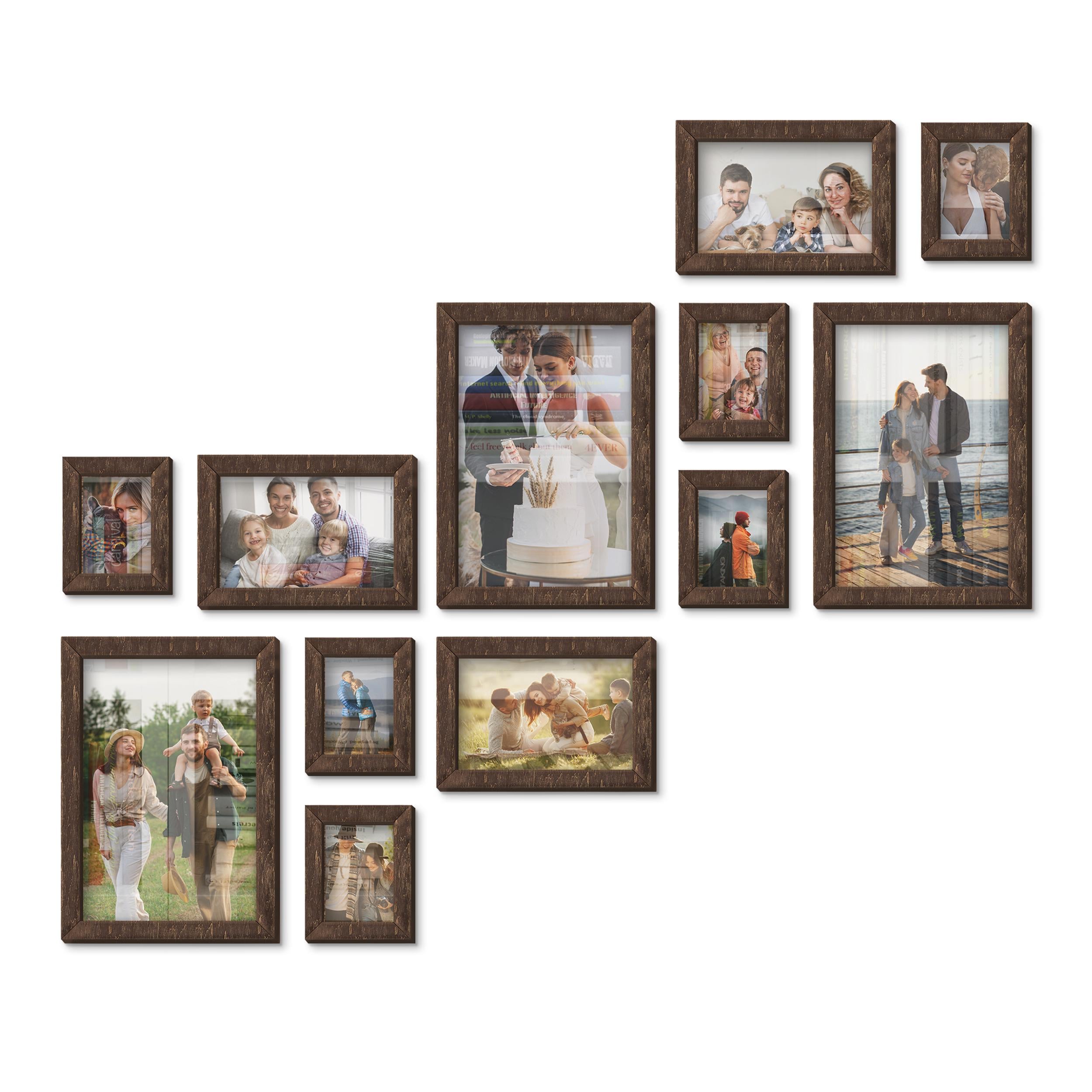 Набор фоторамок настенных деревянных The Frame Depot 12 шт. Темно-коричневый (big_frames_set_stairs_rustic)