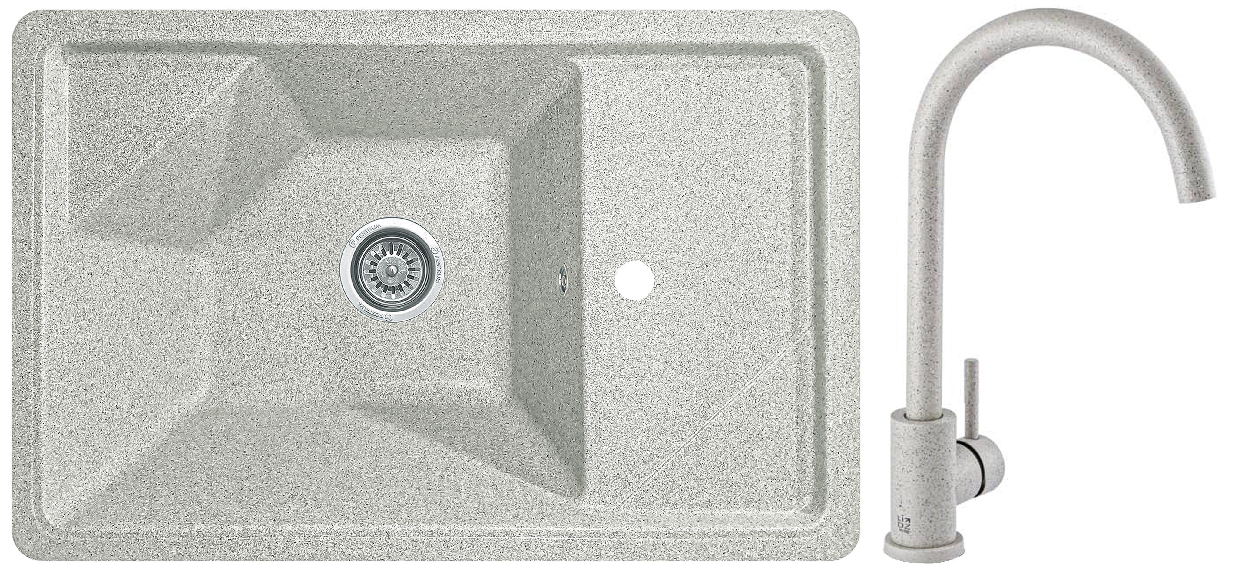 Мийка кухонна Valetti 64C зі змішувачем 720х465 мм Тера