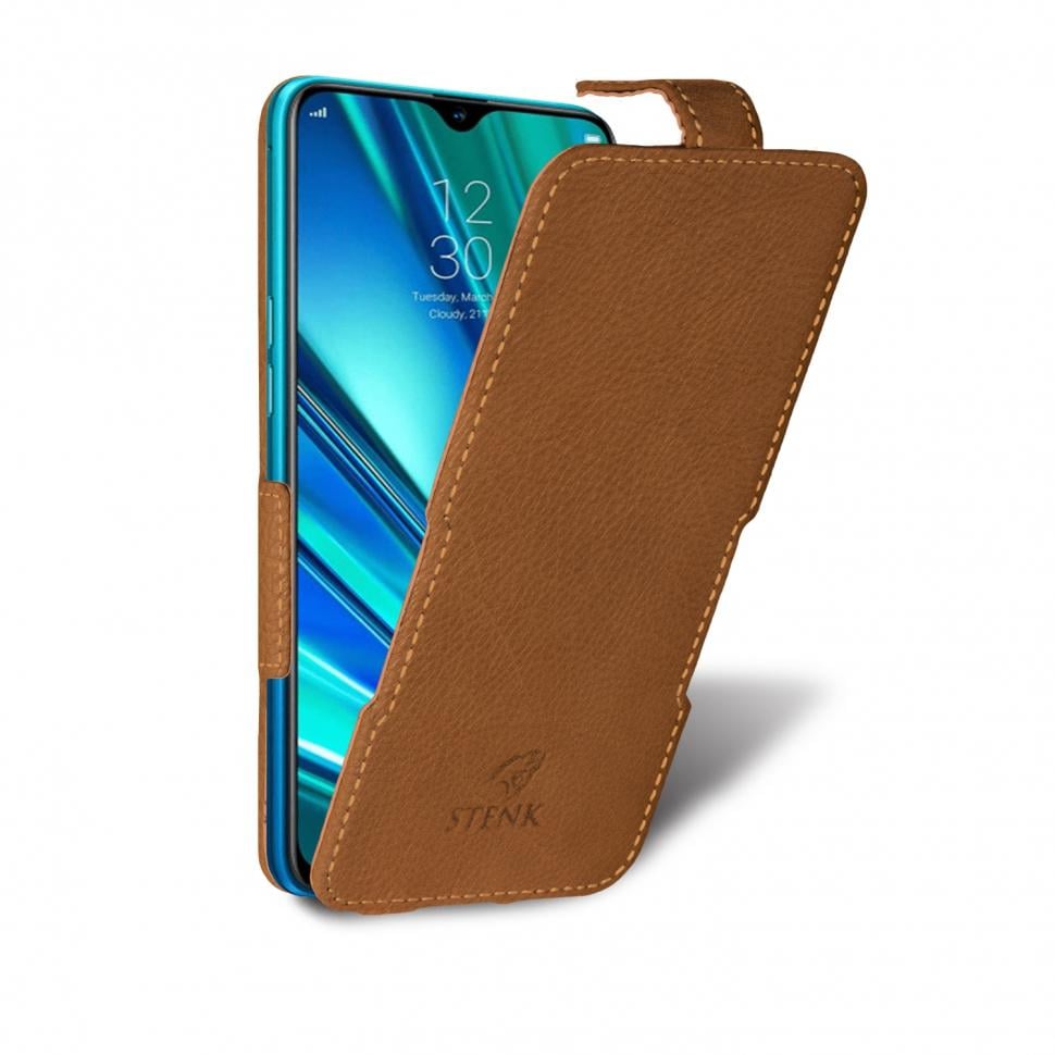 Чехол флип Stenk Prime для Realme 5 Pro Коричневый (65464)