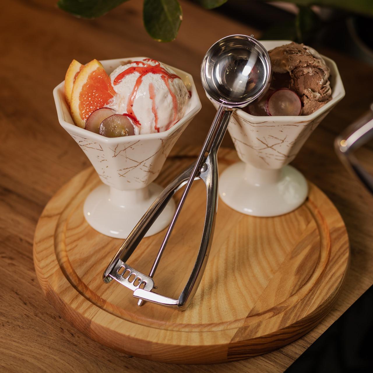 Ложка круглая для мороженого из нержавеющей стали 7,2х23 см - фото 6