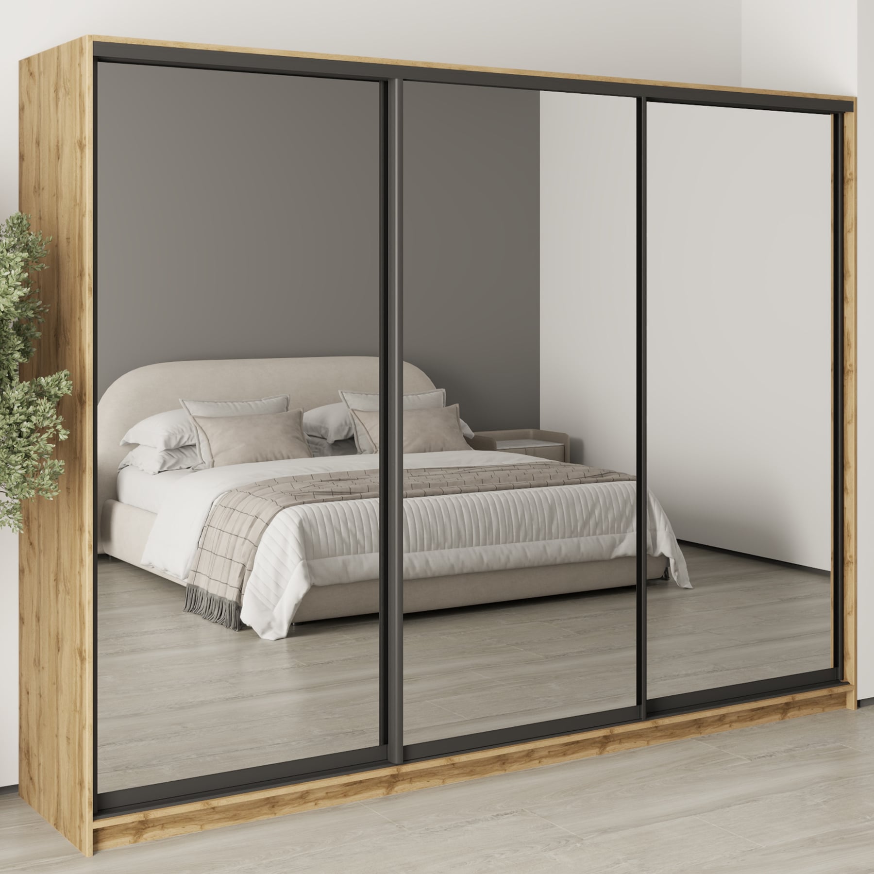 Шафа-купе тридверна Mebel Star Комбо BG MBS-9407 270х60х210 см Дуб тахо (1009396) Шафа-купе тридверна Mebel Star Комбо BG MBS-9407 270х60х210 см Дуб тахо (1009396)
