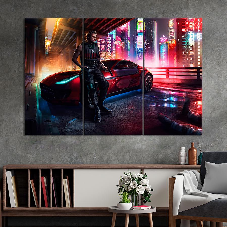 Настенний декор Игра будущего Cyberpunk 2077 128x81 см (A211-3)