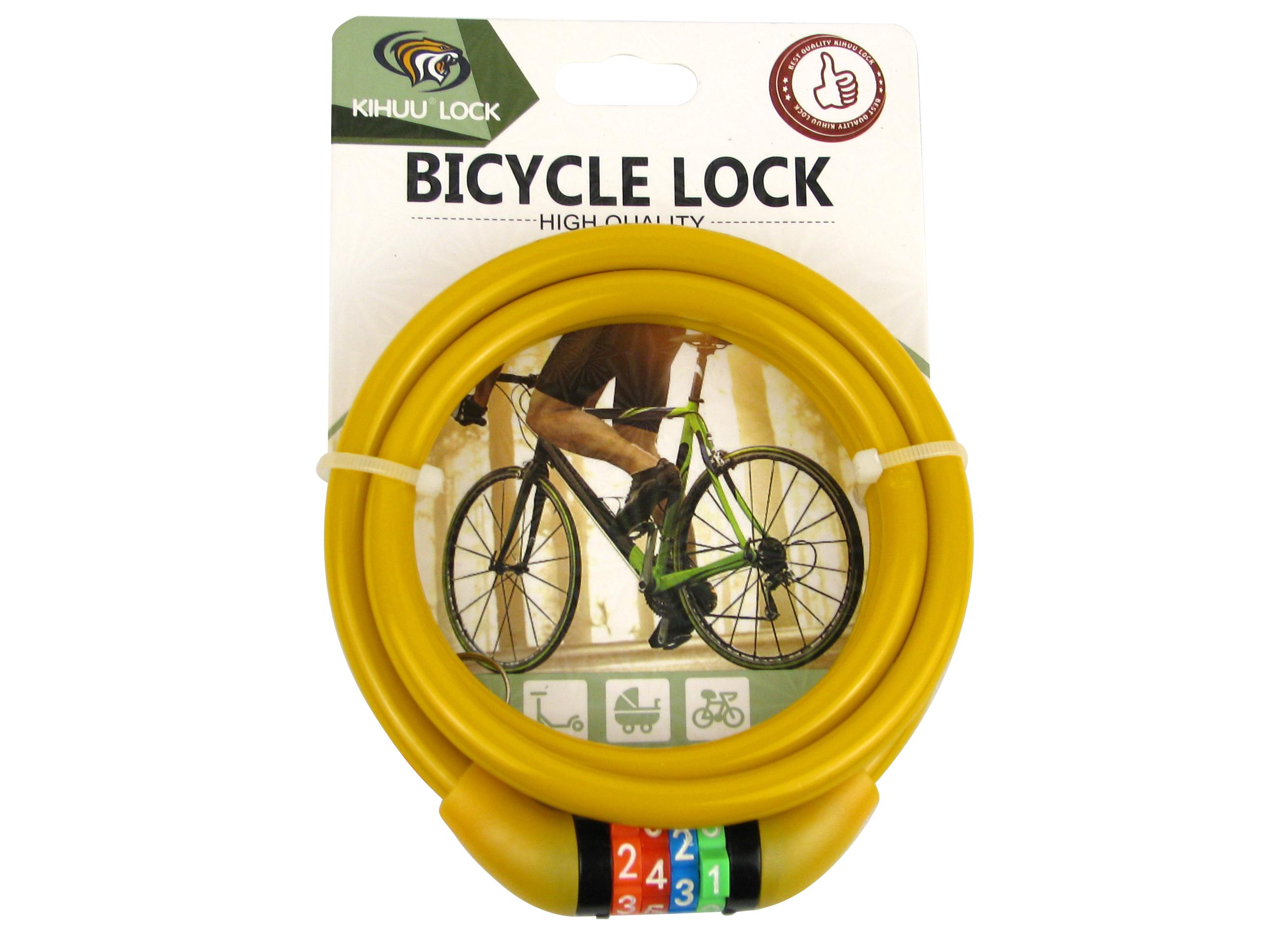 Замок велосипедный KIHUU Lock 8-65 кодовый Желтый