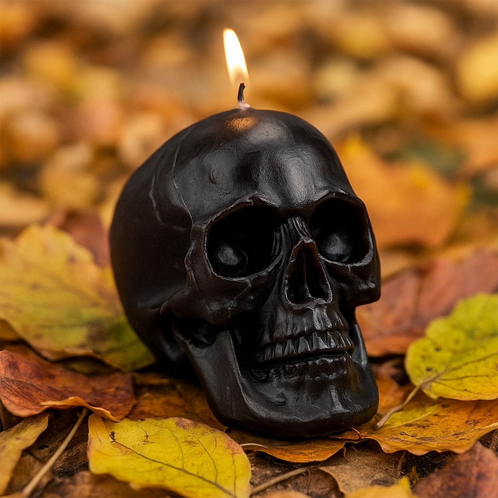 Свеча декоративная Череп 8x7,5 см Черный (29437076)