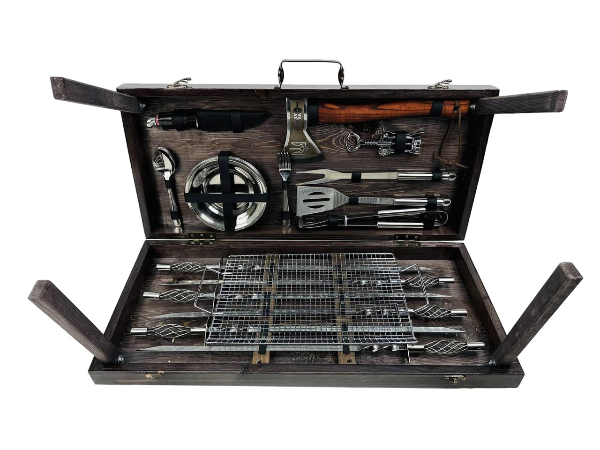 Набір шампурів BBQ у кейсі (2-10-KS-7512)
