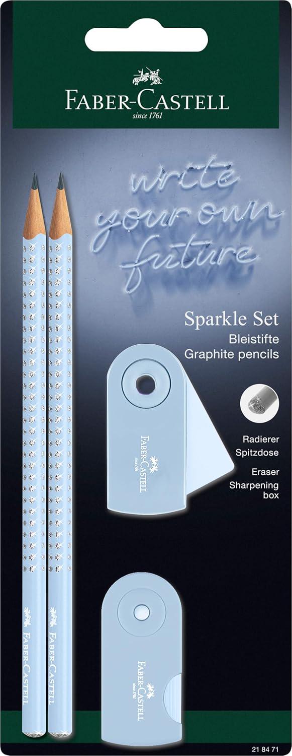 Карандаш чернографитный Faber-Castell GRIP SPARKLE резинка/точилка 2 шт. Sky Blue (218471) Карандаш чернографитный Faber-Castell GRIP SPARKLE резинка/точилка 2 шт. Sky Blue (218471)