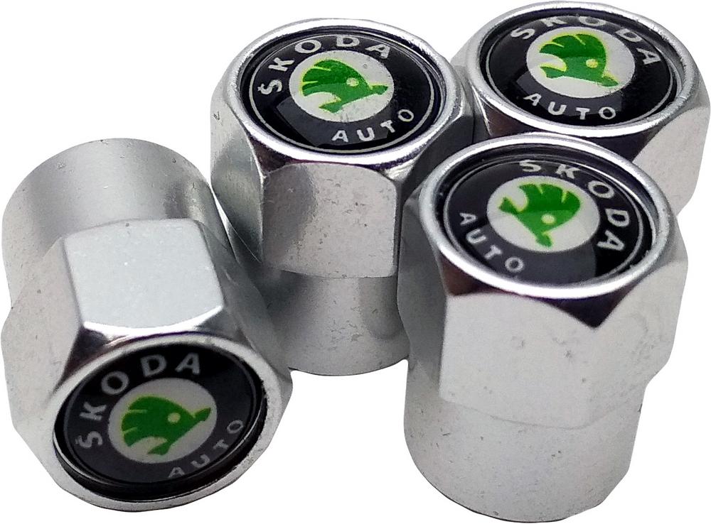 Колпачки на ниппель СlassyCap Skoda 4 шт. Silver (10560)