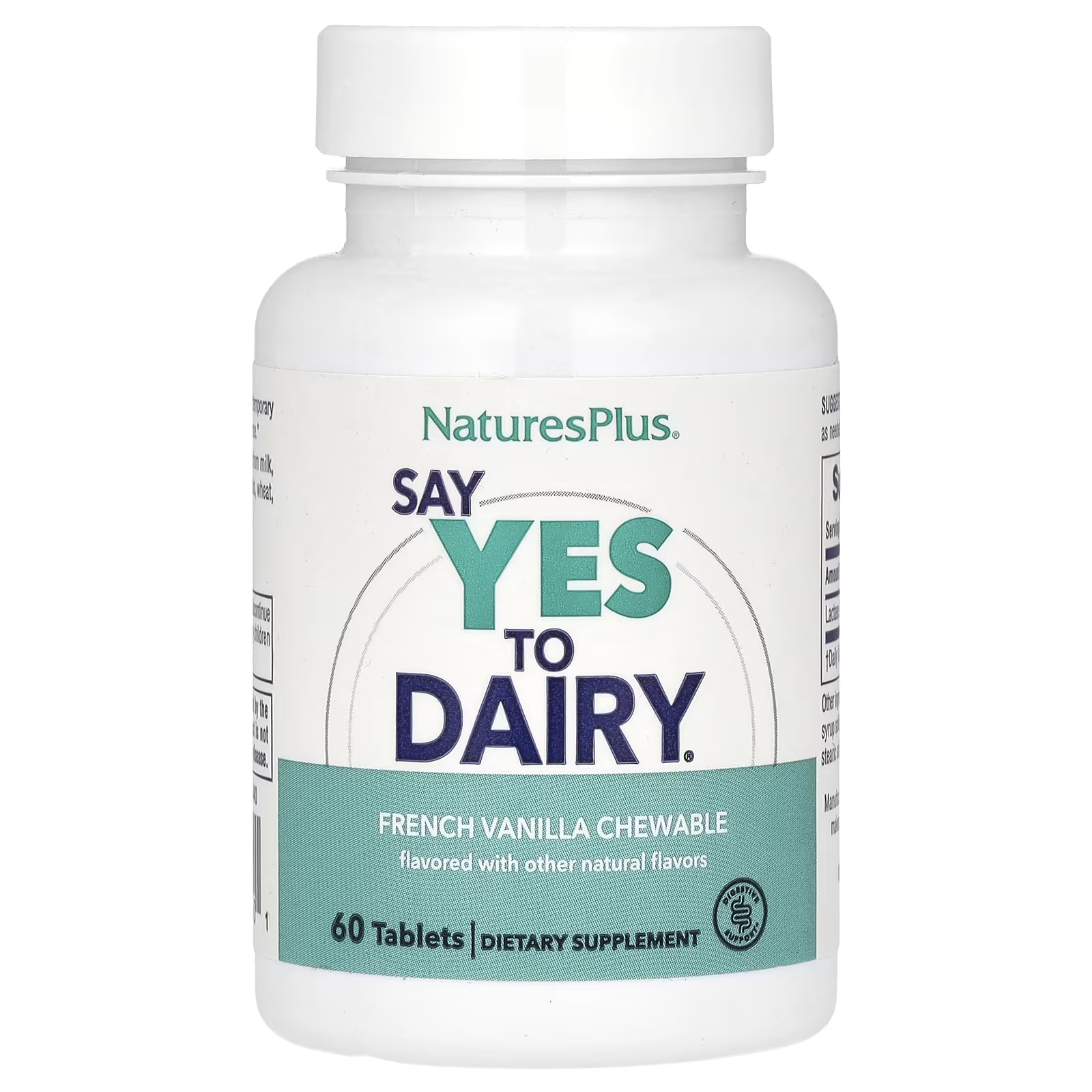 Добавка Nature's Plus Say Yes to Dairy для покращення перетравлення молочних продуктів 50 жувальних таблеток