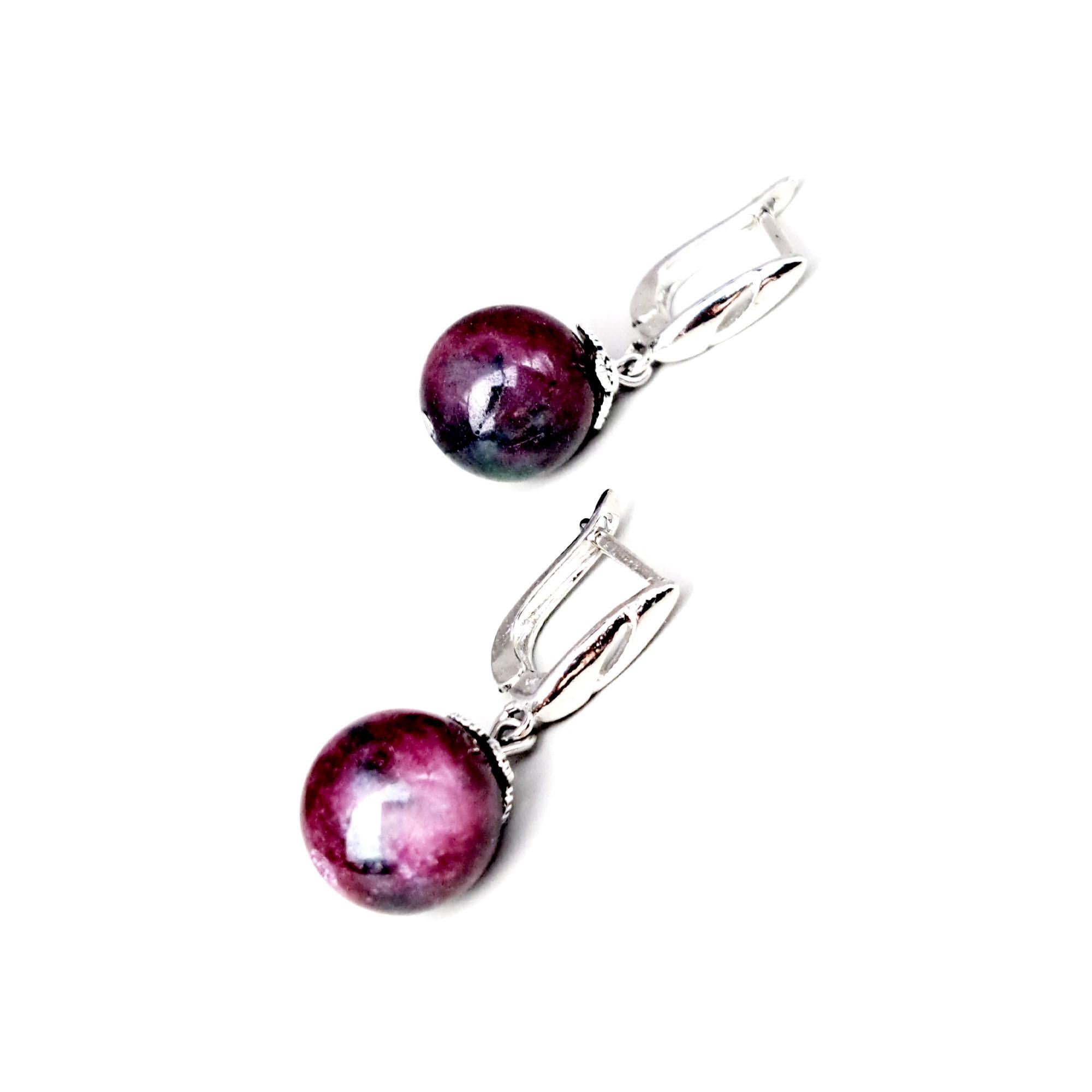 Серьги DARSANA Капля из натурального камня турмалин (DRSU009)