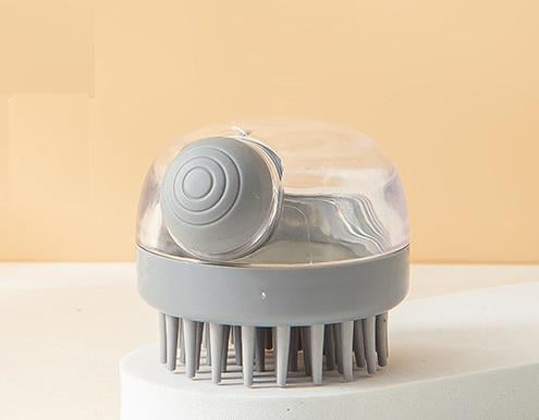 Щітка масажна для миття голови з дозатором 14757 7х8,5 см Сірий (4993578)