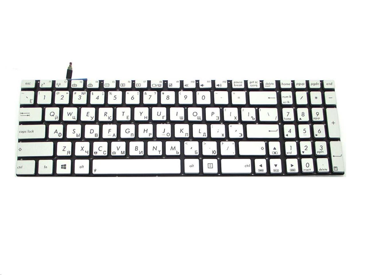 Клавиатура для ноутбука Asus R552 R552JA с подсветкой клавиш матовая (90NB00K1-R31RU0)