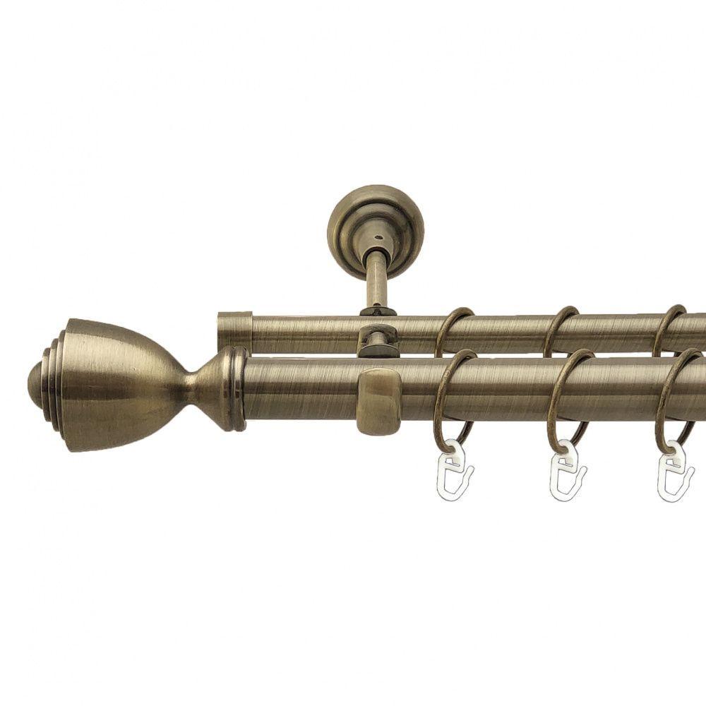 Карниз Orvit Палацио двухрядный гладкий 25/16 мм 300 см Антик (4290759)