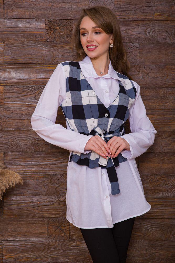 Рубашка женская Ager 119R321 XXL Белый/Серый