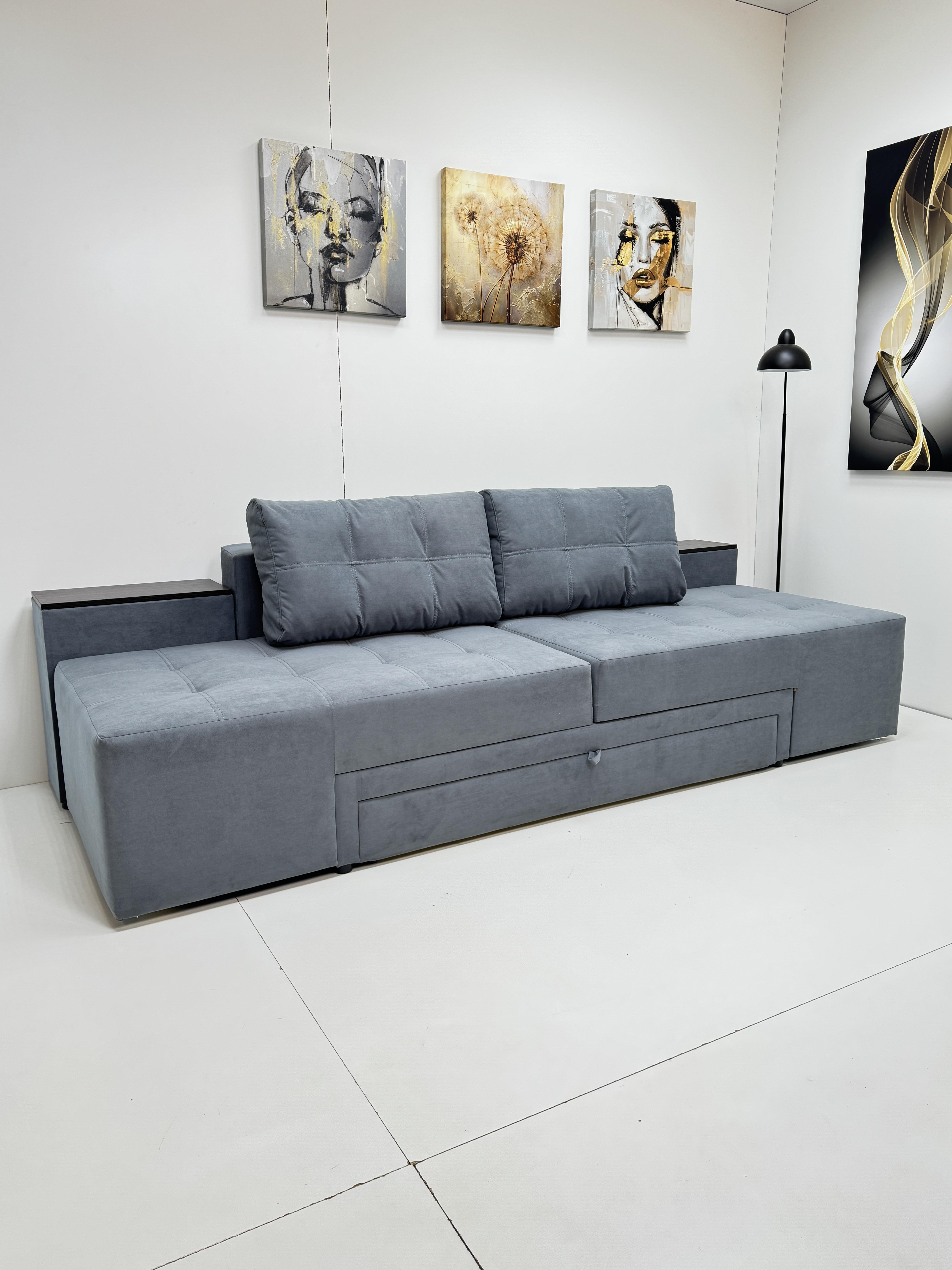 Диван трансформер Доміно 270х105 см Сірий