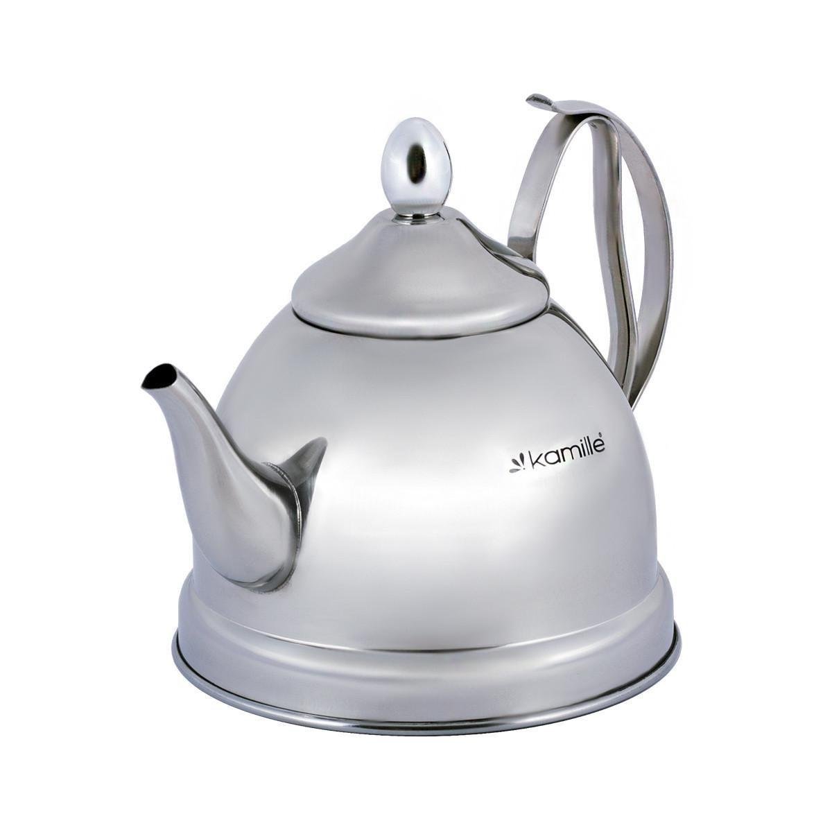 Заварочный чайник Kamille KM-1095 из нержавеющей стали с ситечком 1 л (1714623768)