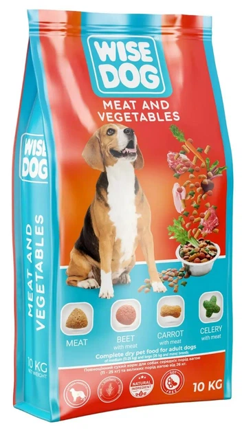 Корм сухий Wise Dog Meat and Vegetables для дорослих собак з м'ясом та овочами 10 кг (36808181)