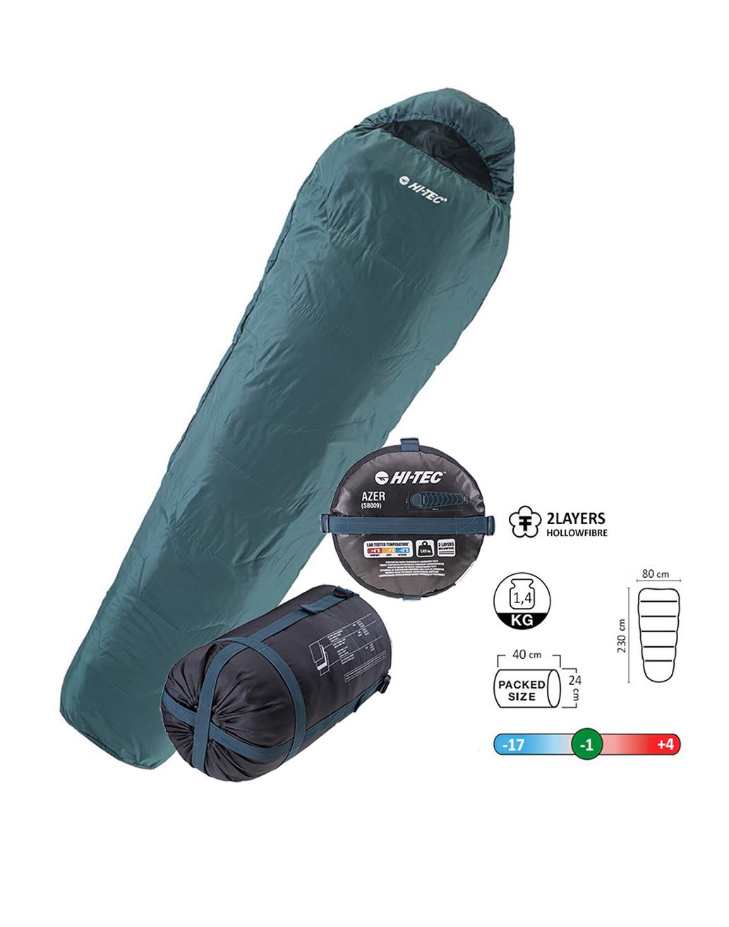 Спальний мішок Hi-Tec Azer SB009 230x80 cм Deep Teal/Silver Pine (JS.320.05) - фото 3