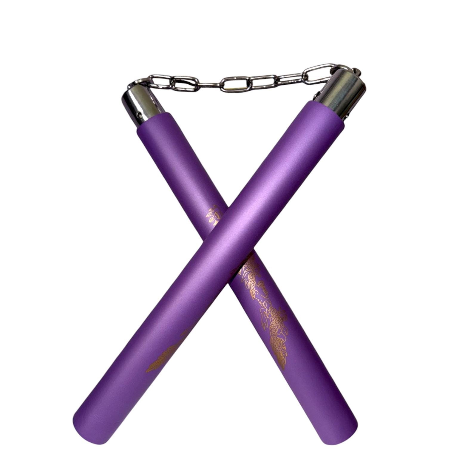 Нунчаки тренувальні з ланцюгом GDragon з неопреновим покриттям Фіолетовиий (3_1_0_12) - фото 1