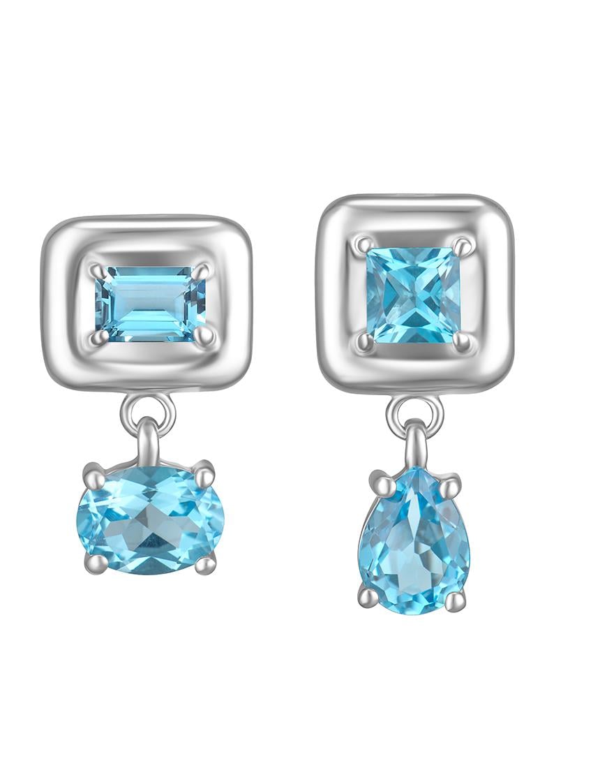 Сережки Splash Blue жіночі RIMMART JEWELRY срібні One size Сережки Splash Blue жіночі RIMMART JEWELRY срібні One size