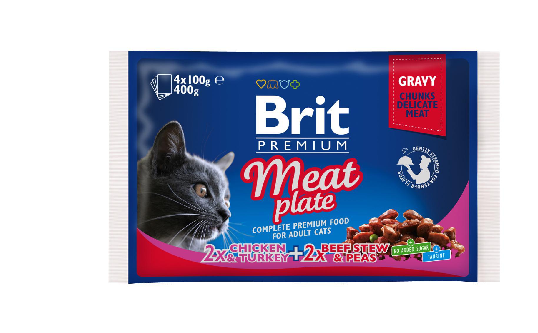 Корм влажный Brit Premium Cat Meat Plate 0,4 кг