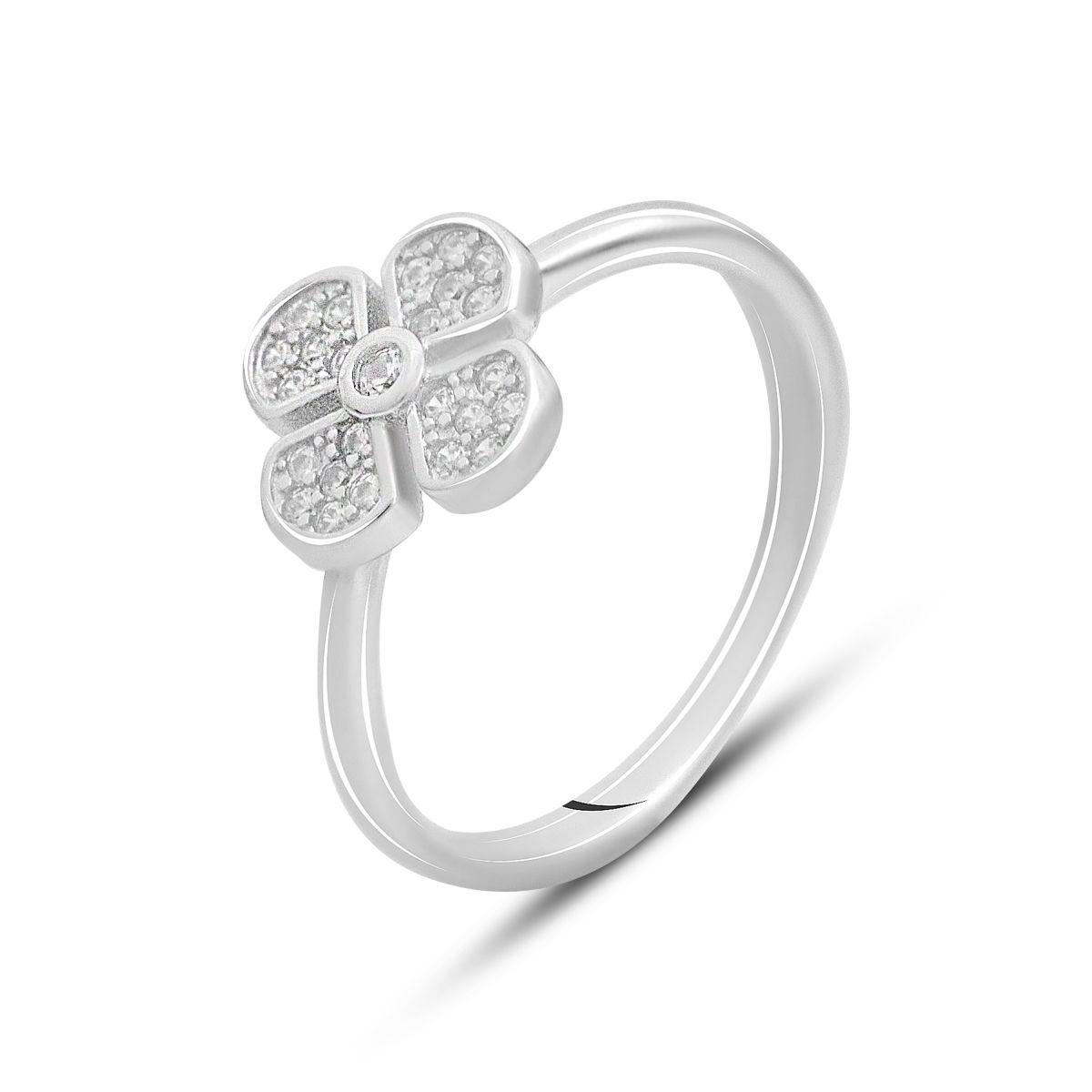 Кольцо серебряное с фианитами 2,01 г р. 17 (2143475)