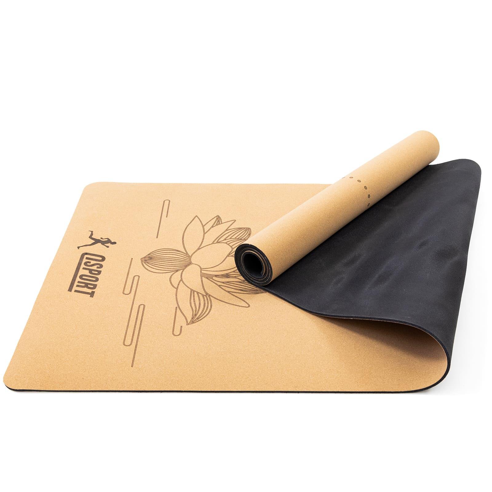 Килимок для йоги та фітнесу OSPORT пробковий двошаровий 183х61х0,4 см (OF-0285)