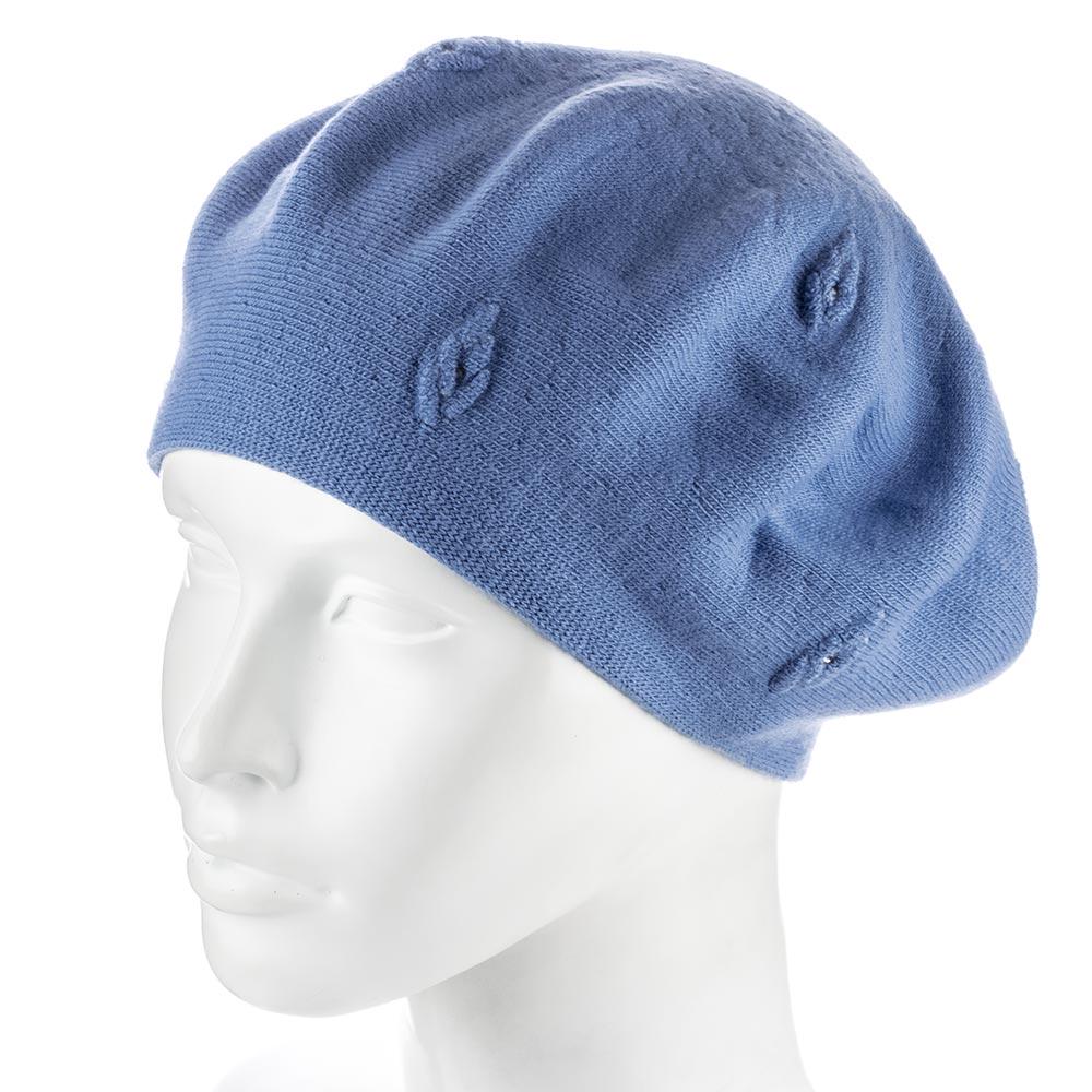 Берет Zolly ZH236 двойной шерстяной мелкой вязки Деним (141363)