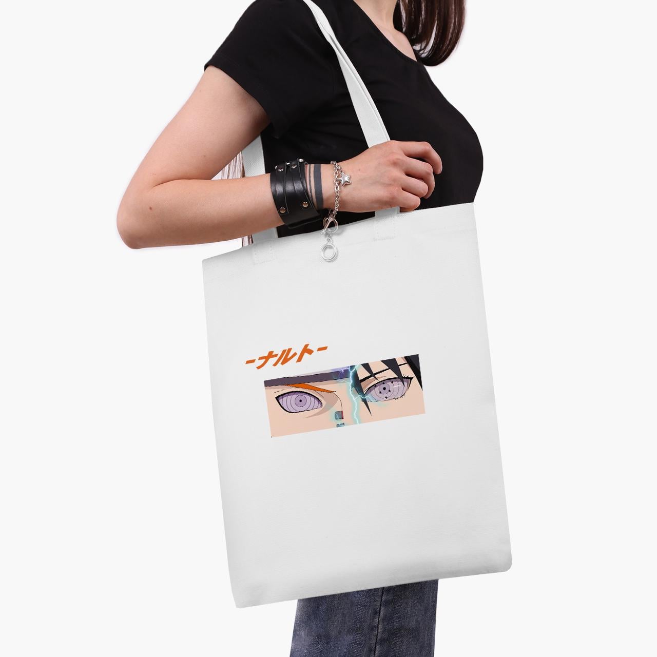 Эко сумка шоппер Naruto Uzumaki and Sasuke Uchiha 41x35 см Белый (9227-2819-WT1)